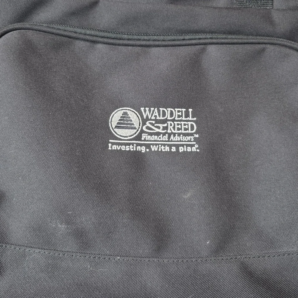 Waddell & Reed Black Laptop Messenger Bag Briefcase Canvas Professional W1 - Picture 2 of 16